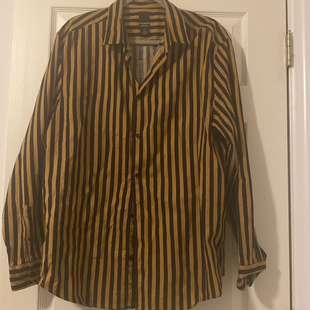 XL Striped Black & Brown H&M Buttoned Shirt